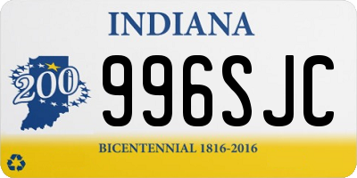 IN license plate 996SJC