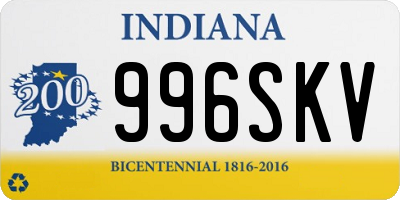 IN license plate 996SKV