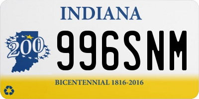 IN license plate 996SNM