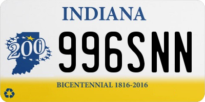 IN license plate 996SNN