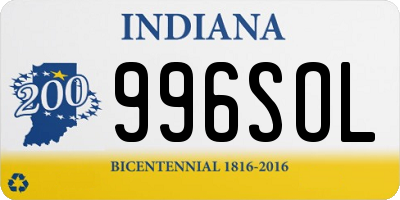 IN license plate 996SOL