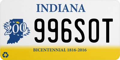 IN license plate 996SOT