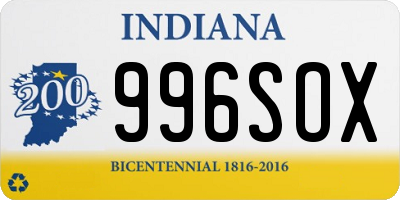 IN license plate 996SOX