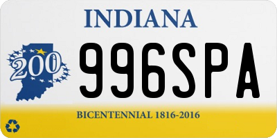 IN license plate 996SPA