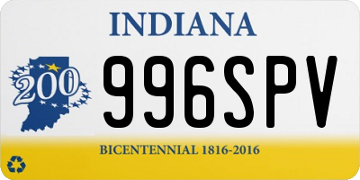 IN license plate 996SPV