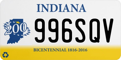 IN license plate 996SQV