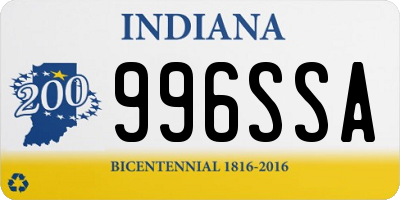 IN license plate 996SSA