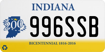 IN license plate 996SSB