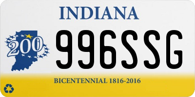 IN license plate 996SSG