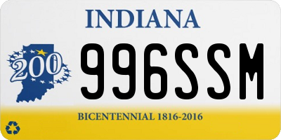 IN license plate 996SSM