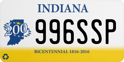 IN license plate 996SSP