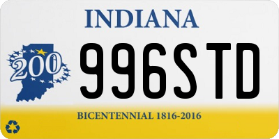 IN license plate 996STD