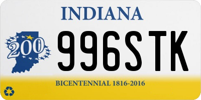 IN license plate 996STK