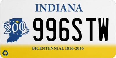 IN license plate 996STW