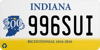 IN license plate 996SUI