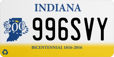 IN license plate 996SVY