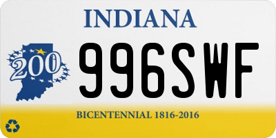 IN license plate 996SWF