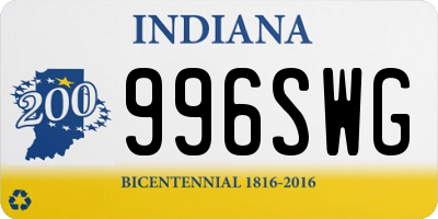 IN license plate 996SWG