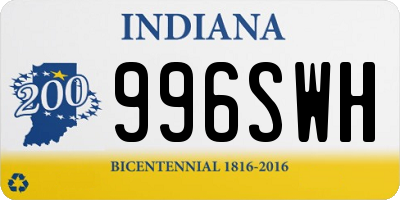 IN license plate 996SWH