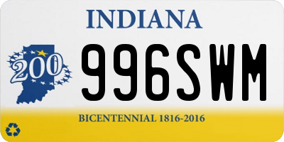 IN license plate 996SWM