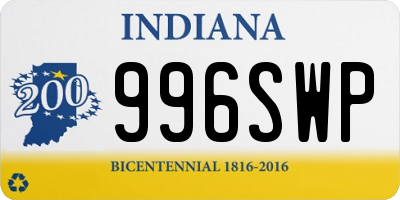 IN license plate 996SWP