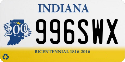 IN license plate 996SWX