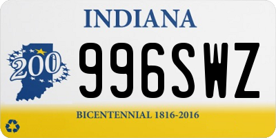 IN license plate 996SWZ