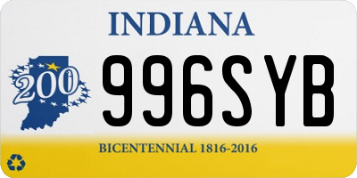 IN license plate 996SYB