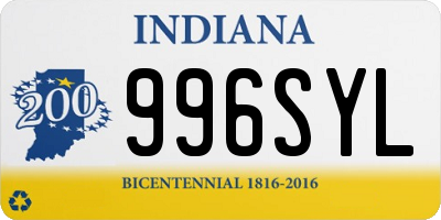 IN license plate 996SYL