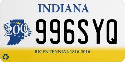 IN license plate 996SYQ