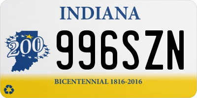 IN license plate 996SZN