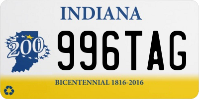 IN license plate 996TAG