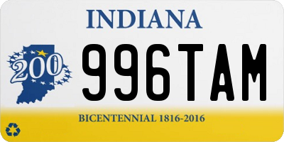 IN license plate 996TAM