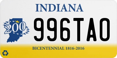 IN license plate 996TAO