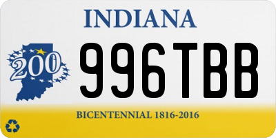 IN license plate 996TBB
