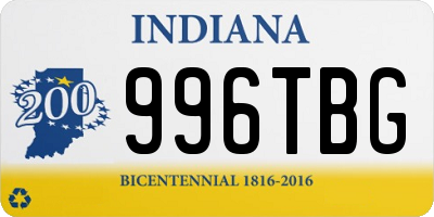 IN license plate 996TBG