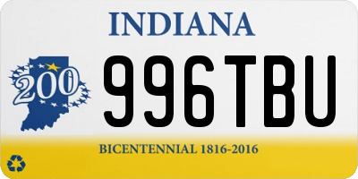 IN license plate 996TBU