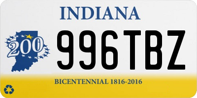 IN license plate 996TBZ