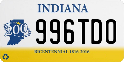 IN license plate 996TDO