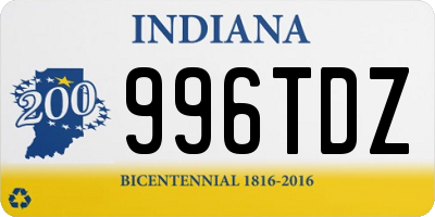 IN license plate 996TDZ