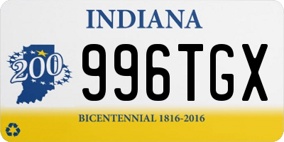 IN license plate 996TGX