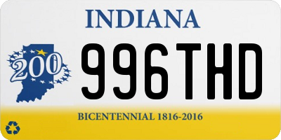 IN license plate 996THD