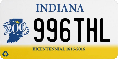 IN license plate 996THL