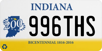 IN license plate 996THS