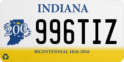 IN license plate 996TIZ