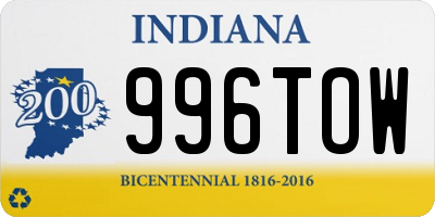 IN license plate 996TOW