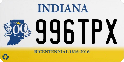 IN license plate 996TPX