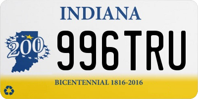 IN license plate 996TRU