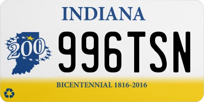 IN license plate 996TSN