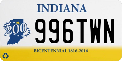 IN license plate 996TWN